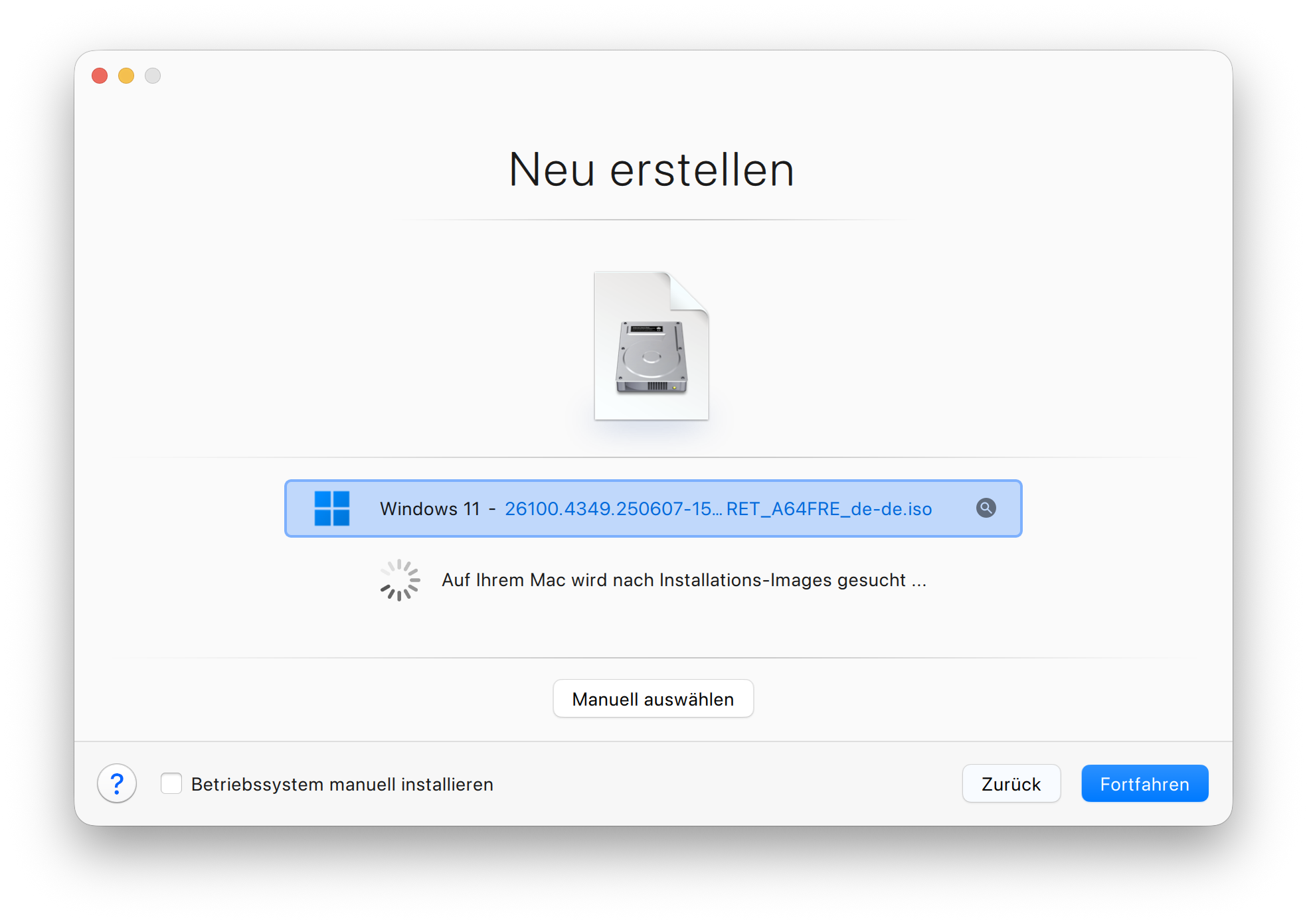 Select the Windows ISO file