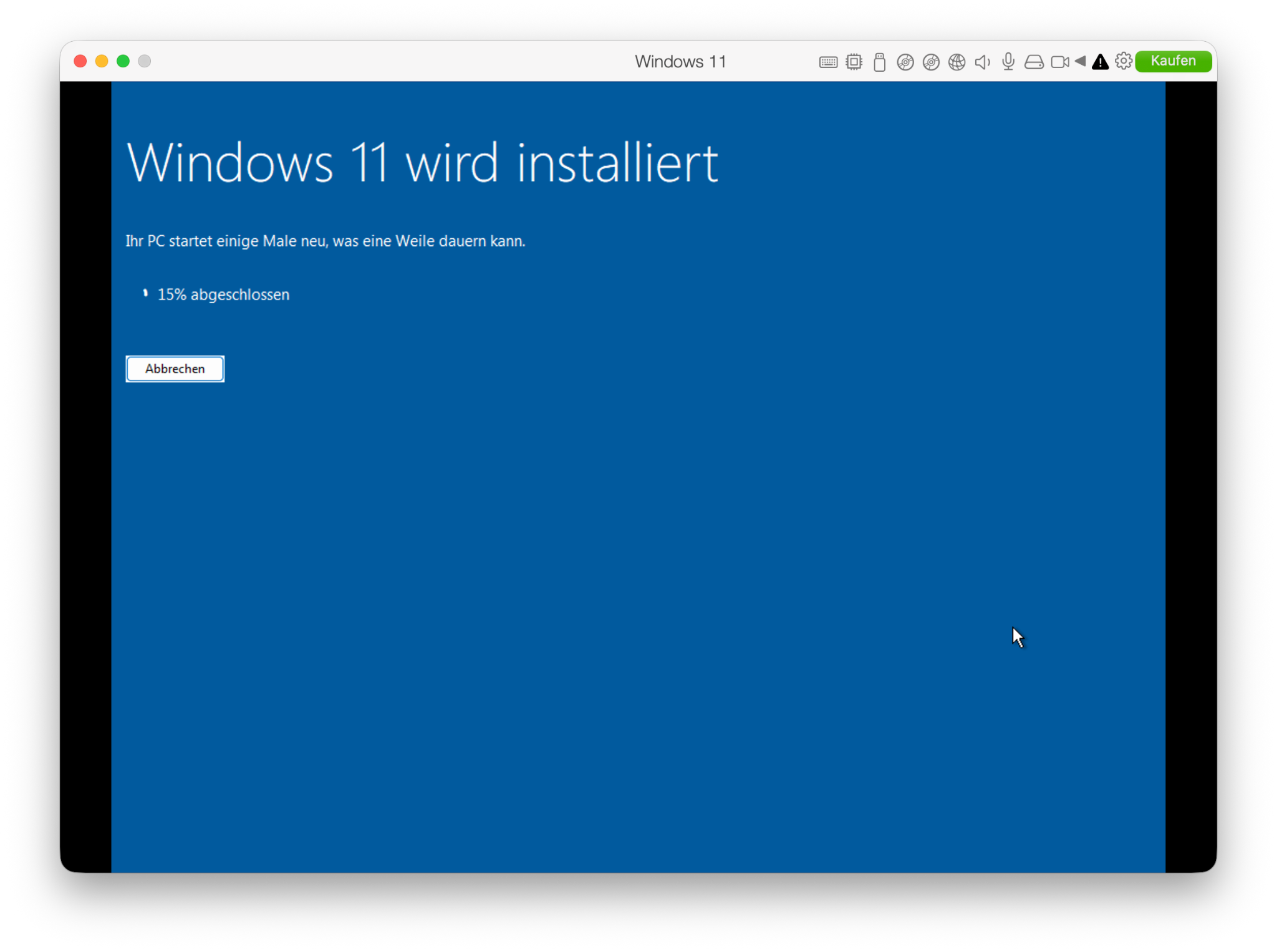 Windows 11 installing in Parallels