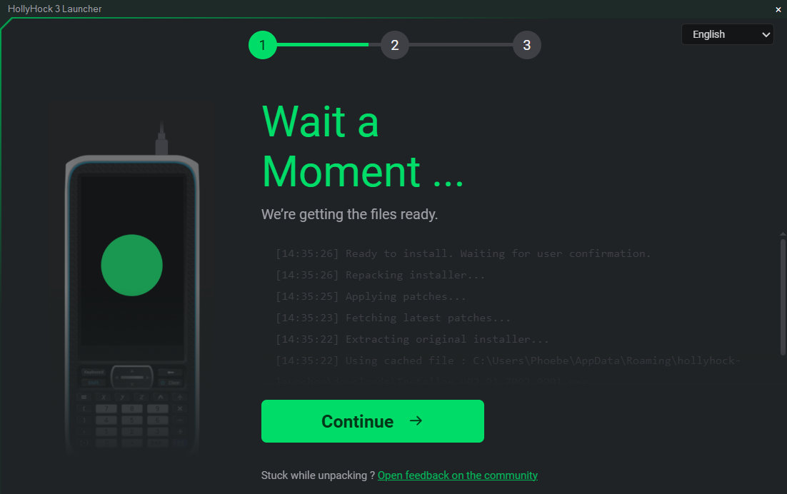 Wait for the updater to download